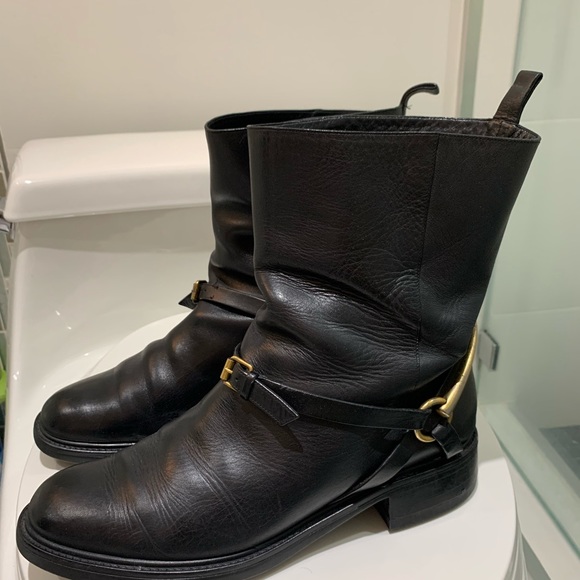 GUCCI Black Leather Horsebit Ankle Boots size 40 - Picture 11 of 14